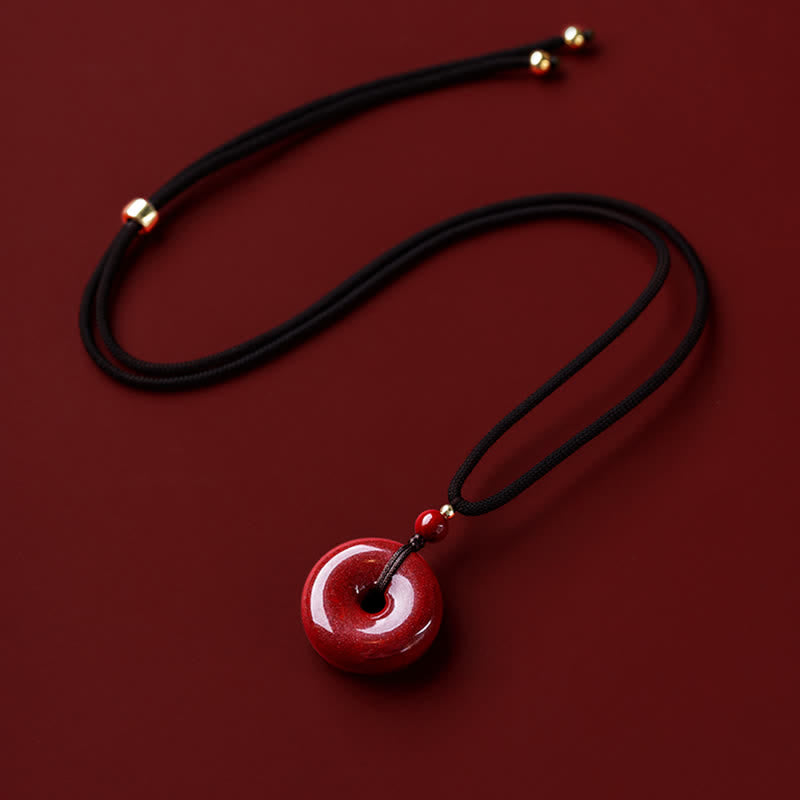 Naszyjnik z Buddha Stones Cinnabar Peace Buckle Calm Blessing