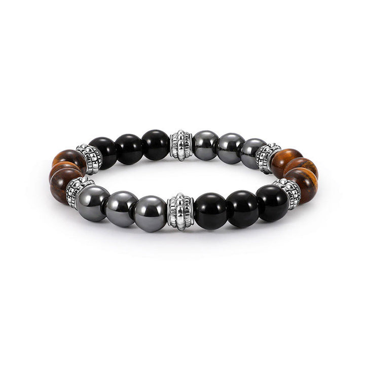 Bransoletka z Buddha Stones Tygrysie Oko i Hematyt, przynosząca szczęście i uzdrowienie - 0,31 cala (8 mm) - image 0