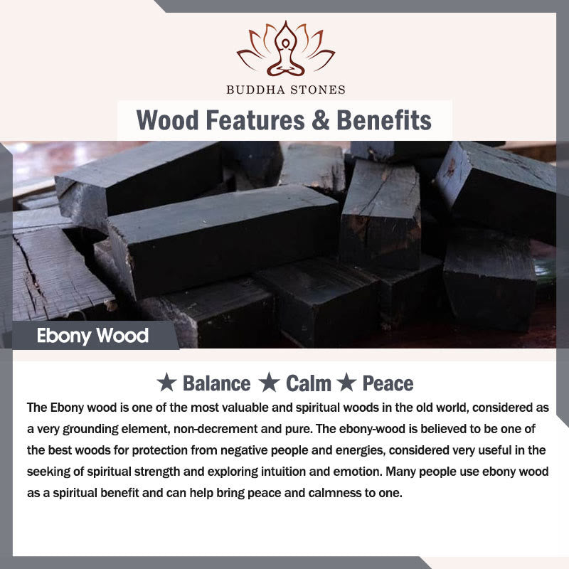Bransoletka Buddha Stones Ebony Wood Copper Balance Multilayered