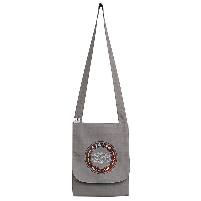 Lotos haftowana torba na ramię z bawełny Spiritual Mind Practice Crossbody Bag
