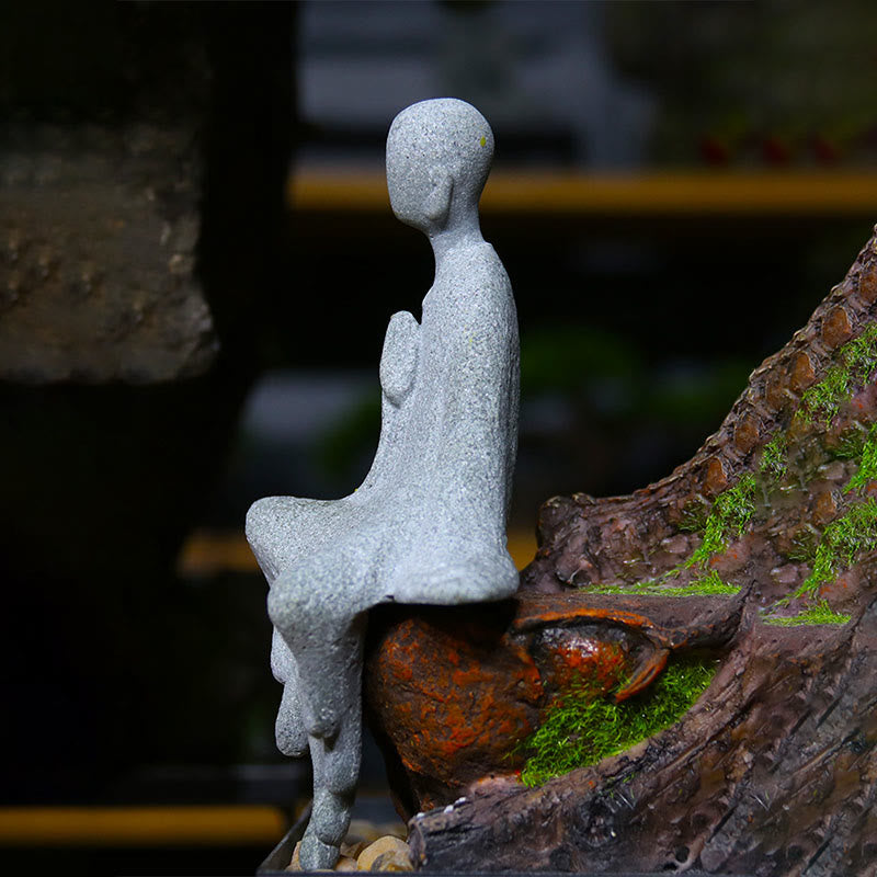 Buddha Stones Medytacja Budda Mnich Spokój Dekoracja Domu