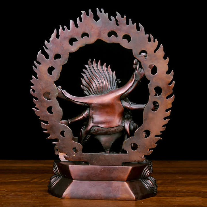 Tybetańska figurka Mahakali Bodhisattwy Współczucie Miedziana statua Dekoracja - image 8