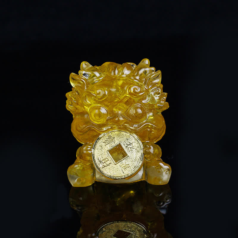 Buddha Stones Ręcznie Robione Słodkie PiXiu Złota Moneta Kryształ Fengshui Energia Bogactwo Fortuna Dekoracja Domu