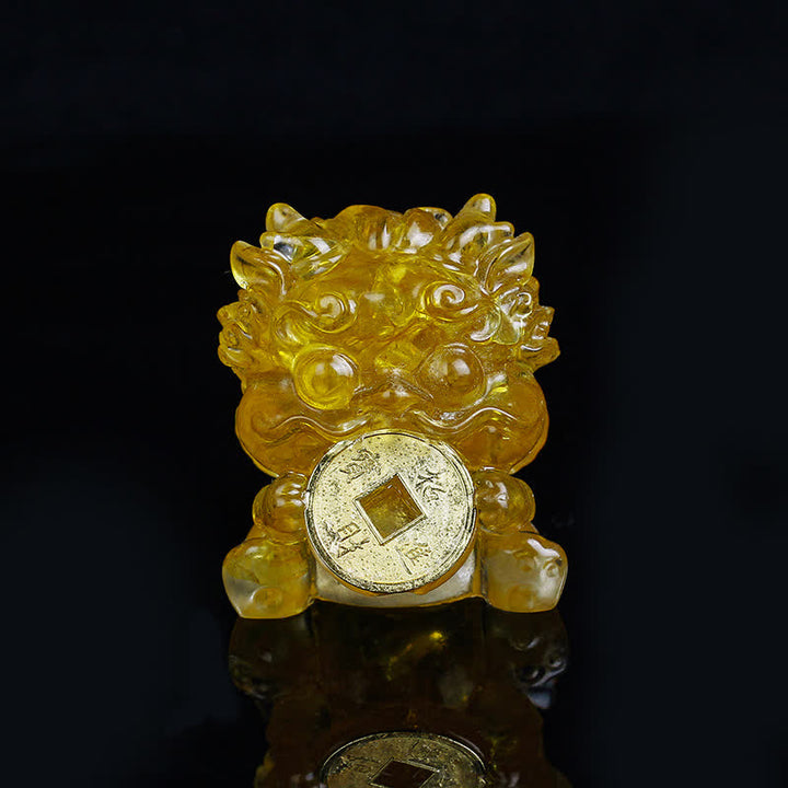 Buddha Stones Ręcznie Robione Słodkie PiXiu Złota Moneta Kryształ Fengshui Energia Bogactwo Fortuna Dekoracja Domu