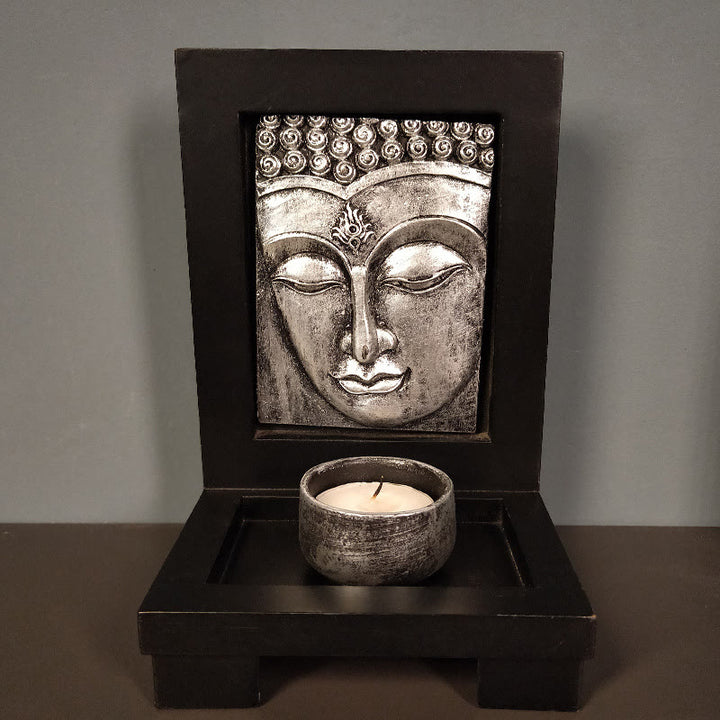 Buddha Stones Budda Współczucie Spokój Dom Modlitwa Ołtarz Zen Dekoracja - Srebrny Budda - image 11