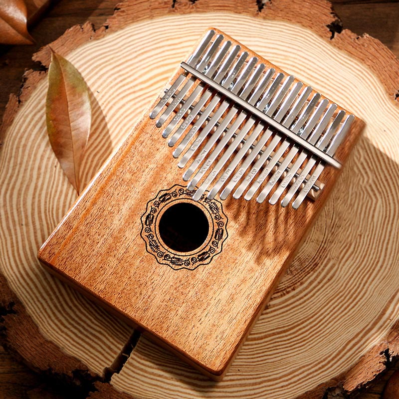 Kalimba z Buddha Stones 17 klawiszy Pianino kciukowe Drewno mahoniowe Akacja Orzech Przenośne pianino palce