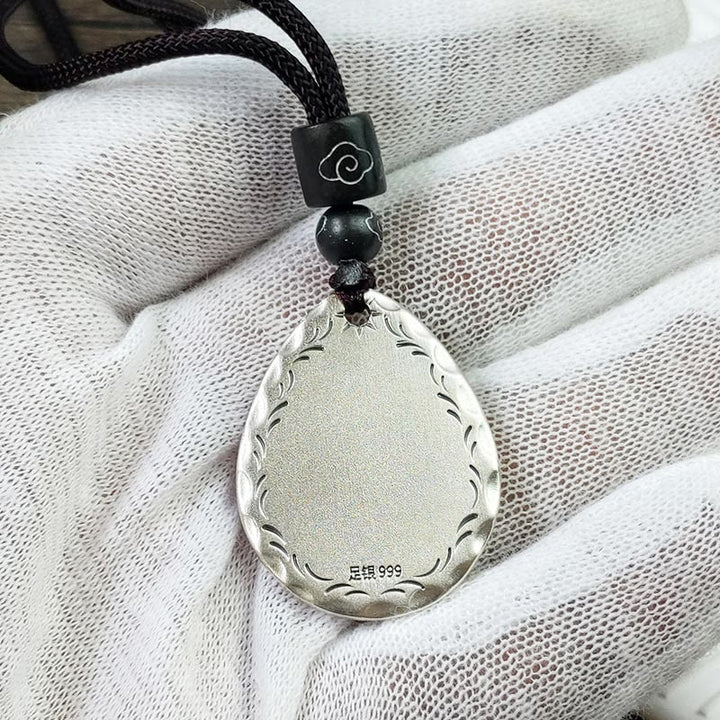 Buddha Stones Vintage 999 Srebro Sterlingowe Yin Yang Bagua Woda Kropla Projekt Równowaga Harmonia Naszyjnik Wisiorek - image 11