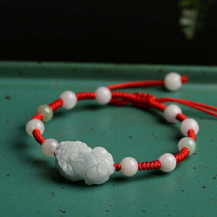 Bransoletka z naturalnego jadeitu PiXiu z Buddha Stones