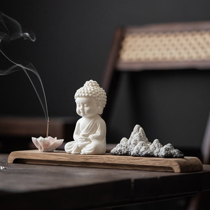 Buddha Stones Kwiat Lotosu Tathagata Kwan Yin Avalokitesvara Ksitigarbha Medytacja Ceramiczny Kadzidełko Dekoracja