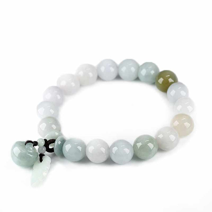 Buddha Stones Naturalny Jadeit Pi Xiu Budda Tykwa Jabłko Bransoletka Sukcesu