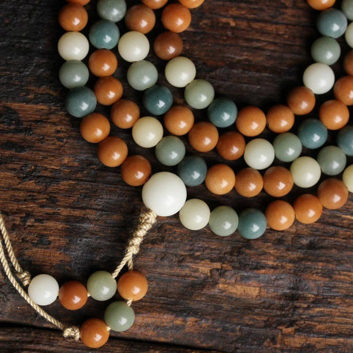 Buddha Stones Bransoletka z harmonijnego naszyjnika Bodhi Seed Mala Wisdom
