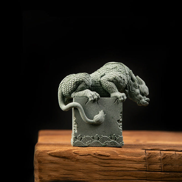 Buddha Stones Feng Shui Stojący Siedzący Smok Sukces Szczęście Dekoracja Domu - image 14