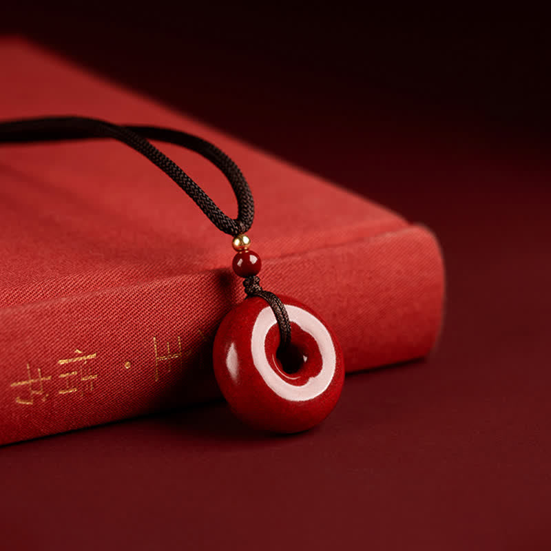 Naszyjnik z Buddha Stones Cinnabar Peace Buckle Calm Blessing