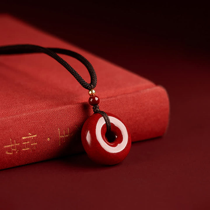 Naszyjnik z Buddha Stones Cinnabar Peace Buckle Calm Blessing