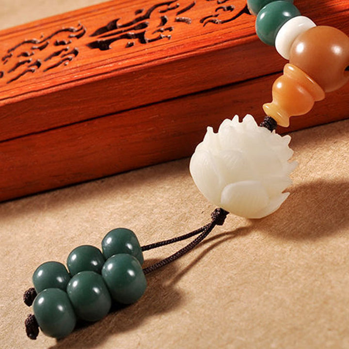 Bransoletka sukcesu Buddha Stones Lotus Cyan Bodhi Seed