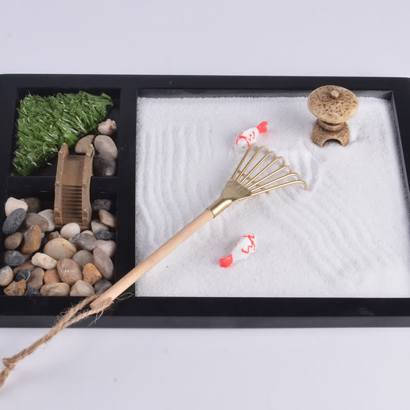 Buddha Stones Koi Mały Most Spokój Medytacja Ogród Zen Dekoracja