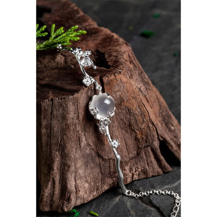 Bransoletka Buddha Stones Plum Blossom Chalcedon Positive