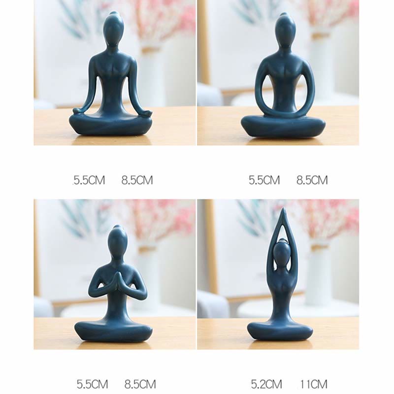 Abstrakcyjna Joga Medytacja Ćwiczenie Ceramika Duchowa Figurka Rzeźba Dekoracja - image 7