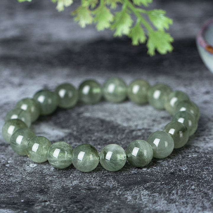 Bransoletka z naturalnego zielonego kryształu Buddha Stones Blessing Wealth