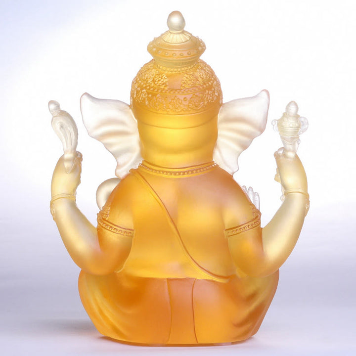 Buddha Stones ręcznie robione Ganesh Ganpati figurka słonia Liuli kryształowe dzieło sztuki ochrona statua dekoracja domu - image 3