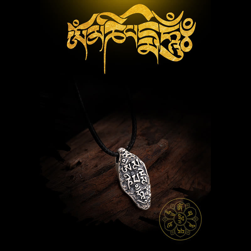 Buddha Stones Tybetańskie 925 Srebro Sterlingowe Om Mani Padme Hum Dorje Vajra Grawerowany Naszyjnik Siła Wisiorek - image 12