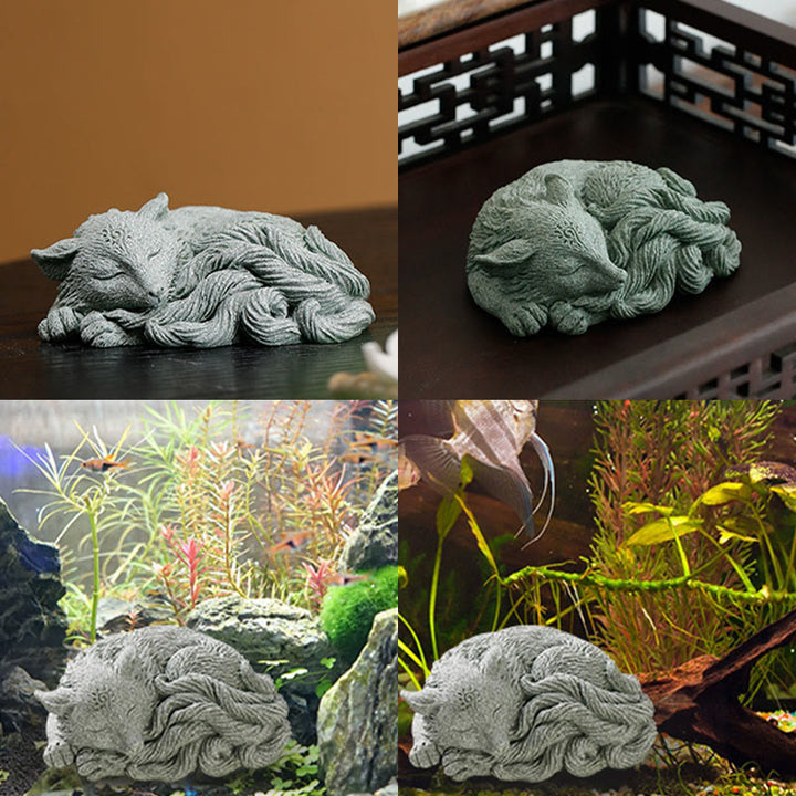 Buddha Stones Mały Dziewięcioogonowy Lis Ochrona Dom Herbata Figurka Dekoracja