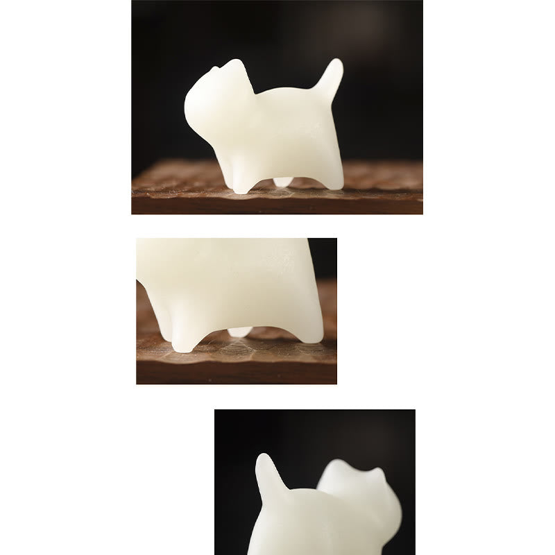 Buddha Stones 2szt. Mini słodkie koty Glowstone Luminous Lucky Cat Energy Decoration - image 10