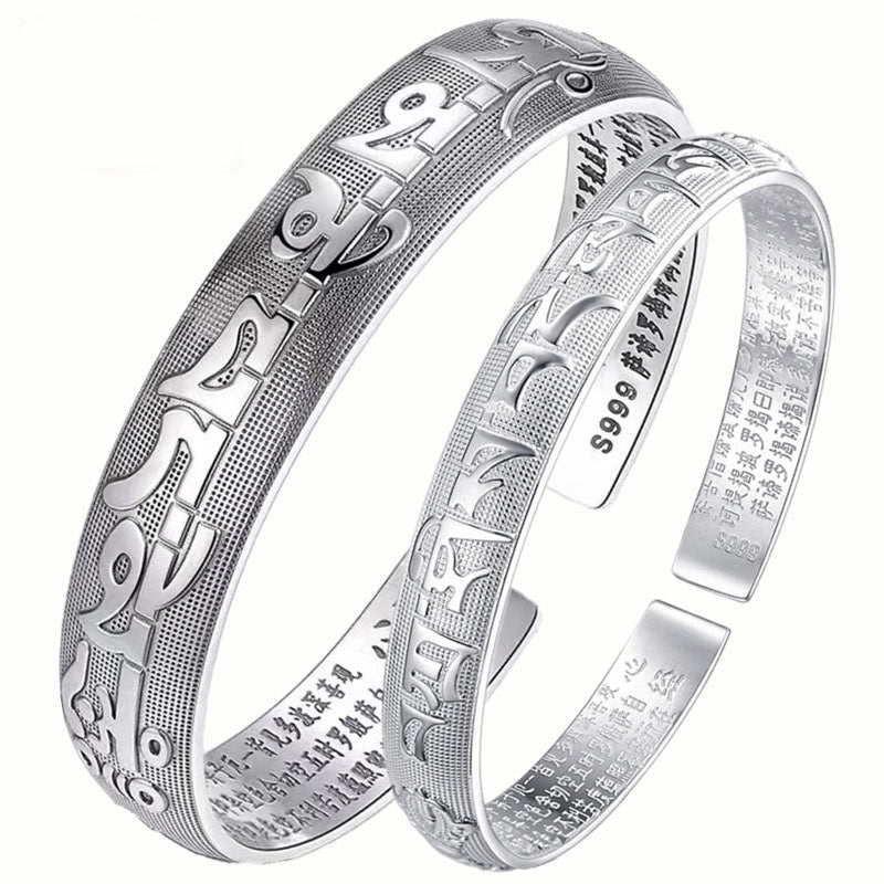 Buddha Stones Tybetańskie Sanskryckie Białe Miedziane Medytacyjne Modlitewne Bransoletki Bangle