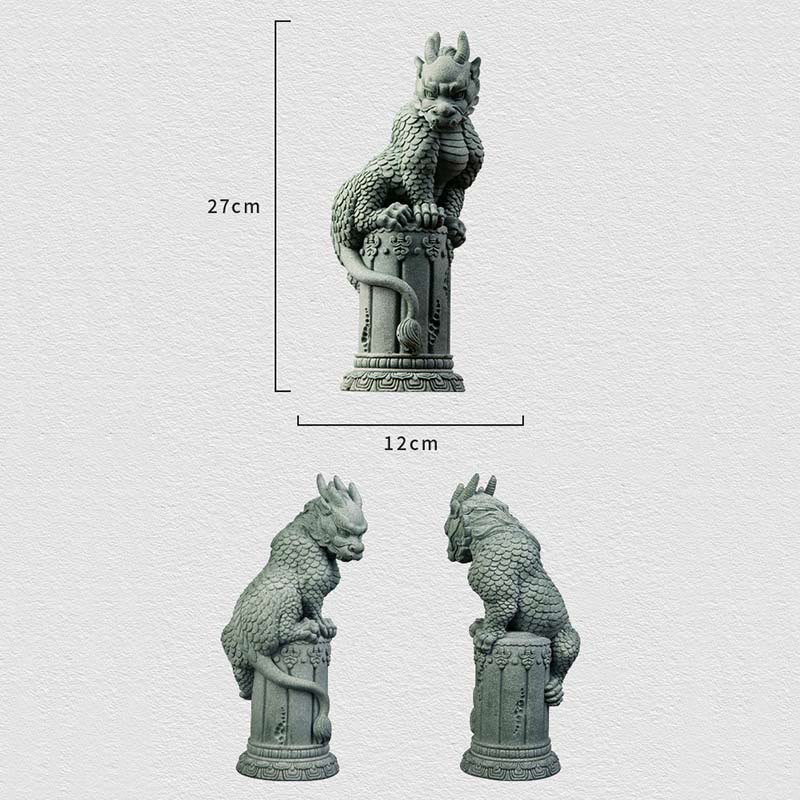 Buddha Stones Feng Shui Stojący Siedzący Smok Sukces Szczęście Dekoracja Domu - image 10