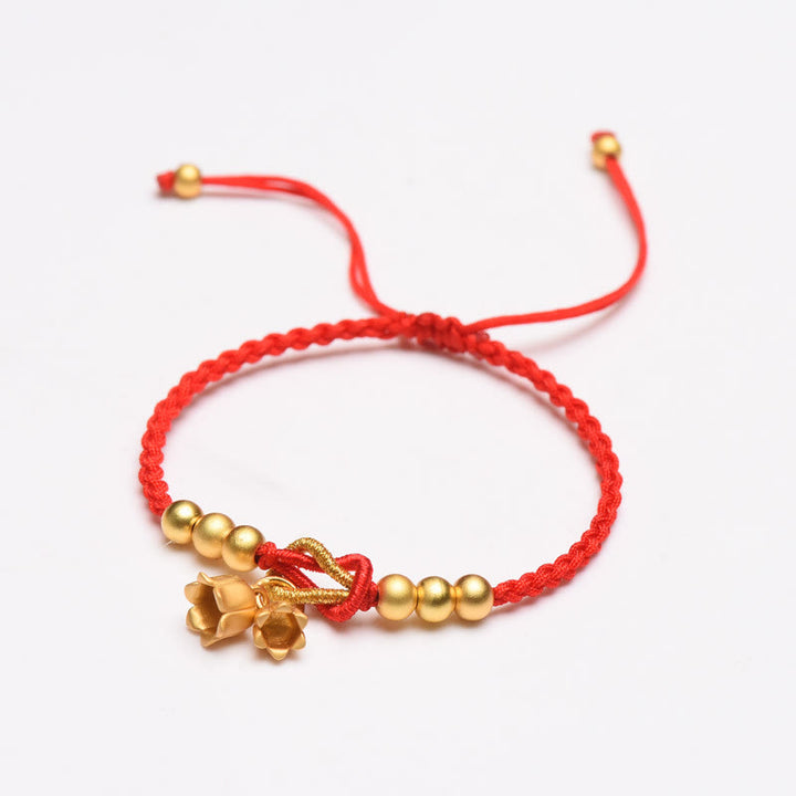 Buddha Stones Ręcznie robione Konwalia Kwiat Charm Design Szczęście Ochrona Bransoletka Pleciona