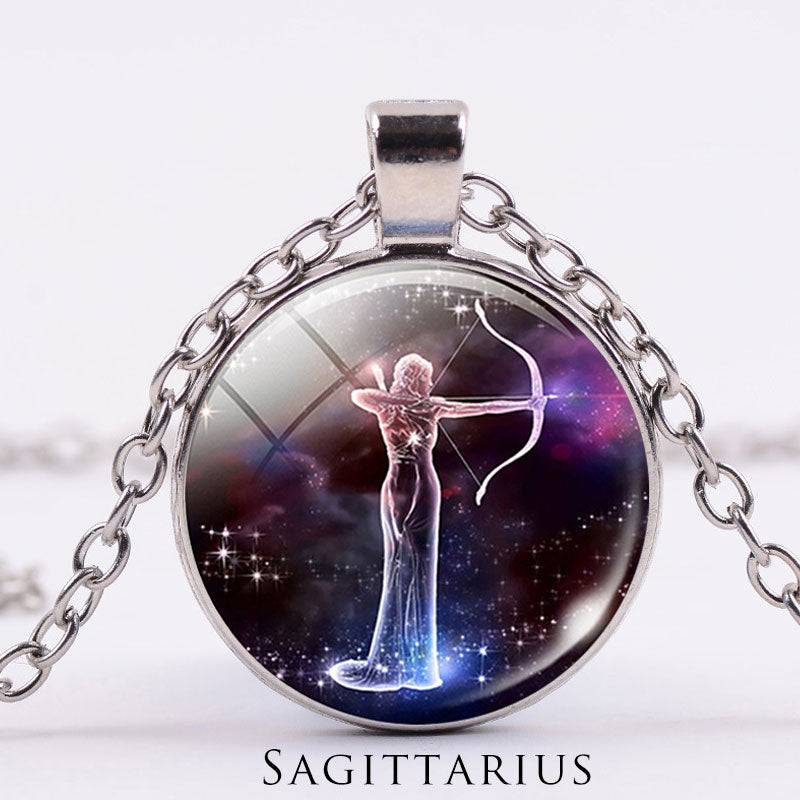 12 konstelacji zodiaku Księżyc Gwiaździste niebo Ochrona Błogosławieństwo Naszyjnik Wisiorek