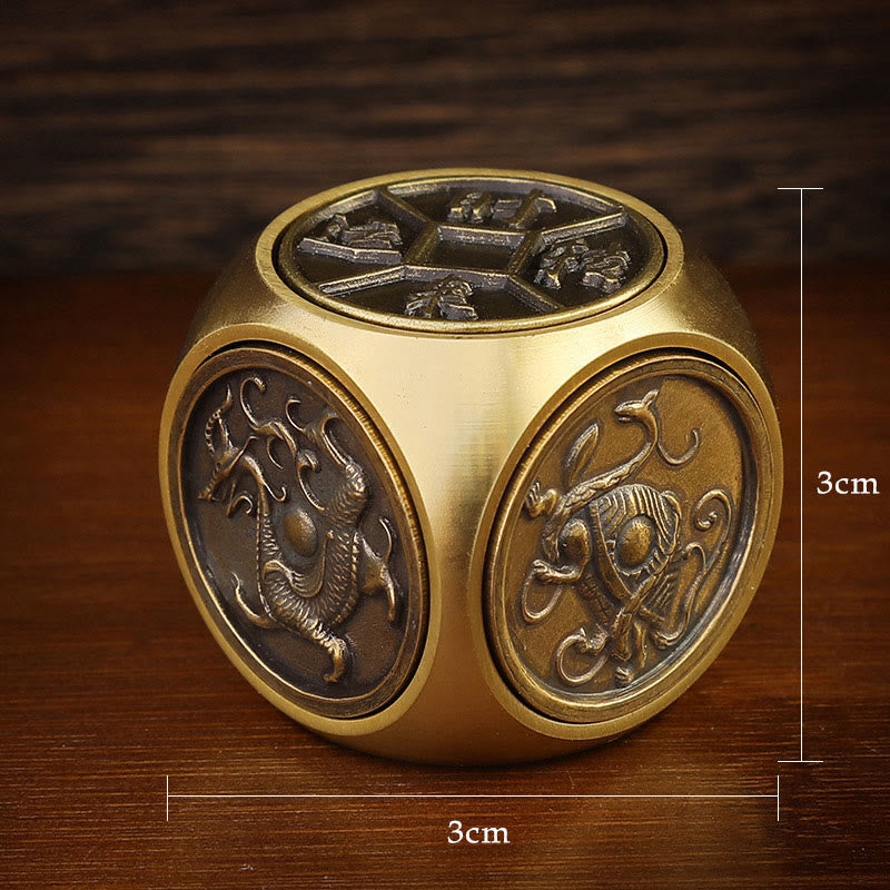 Buddha Stones Cztery Bestie Feng Shui Yin Yang Bagua Miedziana Moneta Harmonia Obrotowa Dekoracja