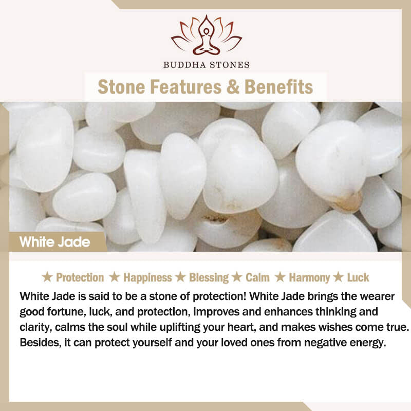 Bransoletka szczęścia z Buddha Stones 925 ze srebra próby Hetian White Jade Bamboo - image 12