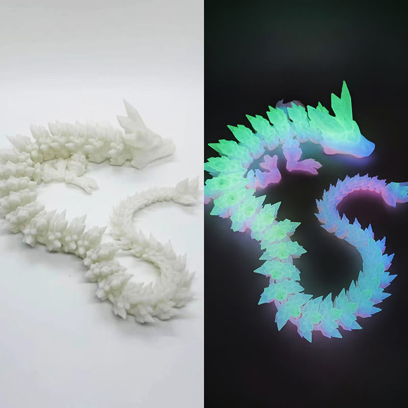 Buddha Stones Feng Shui Smok Świecący 3D Drukowany Smok Szczęście Sukces Dekoracja Domu