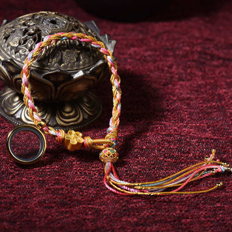 Buddha Stones Tybetańskie Ręcznie Robione Szczęście Kolorowy Sznurek Pojedynczy Podwójny Owijany Bransoletka Pleciona