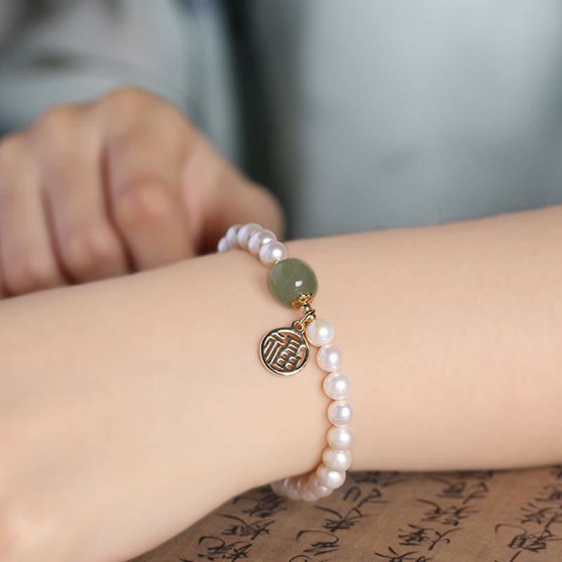 Buddha Stones Naturalne Perły Hetian Jade Szczęście Uzdrawiająca Bransoletka Koralikowa
