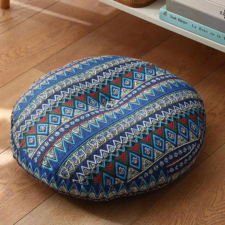 Buddha Stones Lotos Prosty Wzór Lniana Poduszka Medytacyjna Siedzenie Dekoracja Domu Salon - Odłączany - Ok. 40 cm × 10 cm (możliwe niewielkie odchylenia) - Stalowoniebieski - image 22