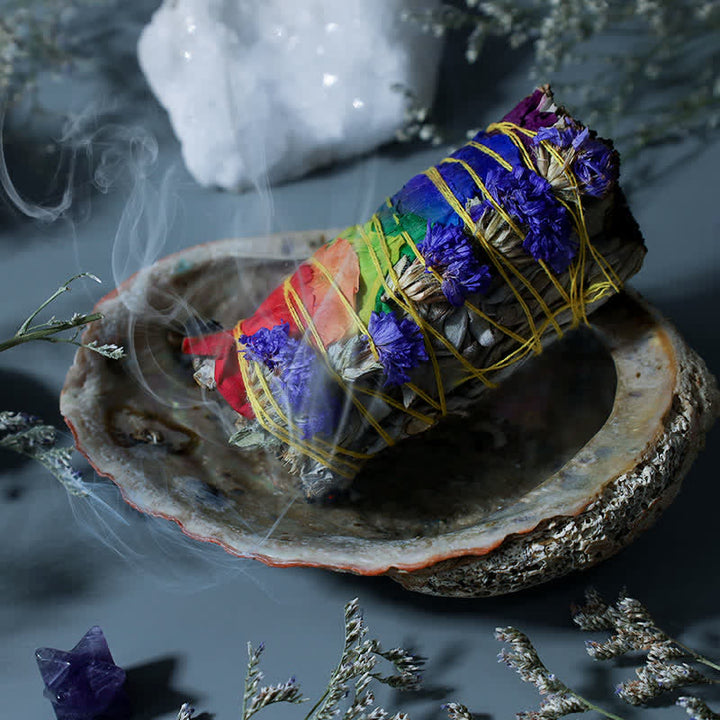 Buddha Stones Kolorowe Stokrotki Czerwone Róże Kwiaty Smudge Stick Do Domowego Oczyszczania Kadzidła Uzdrawiająca Medytacja Smudge Sticks Rytuały Zestaw