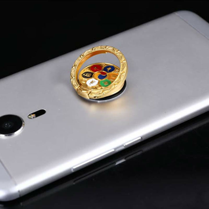 Tybetański Om Mani Padme Hum Peace Phone Ring Bracket Uniwersalny uchwyt na telefon Dekoracje