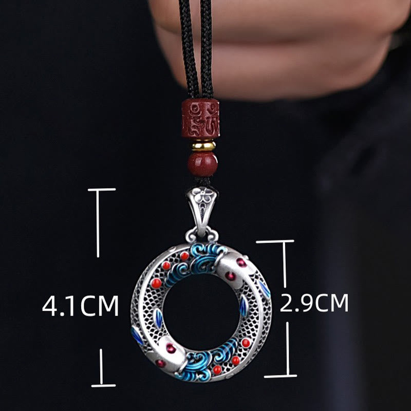 Buddha Stones Koi Ryba Pokój Klamra Miedź Bogactwo Szczęście Naszyjnik Wisiorek