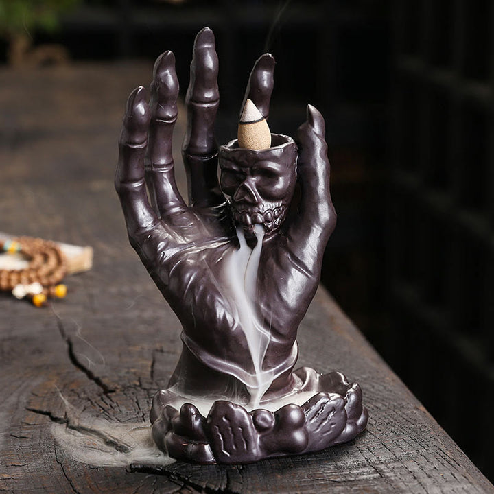 Buddha Stones Halloween Duch Ręka Czaszka Głowa Ceramiczny Pokój Uzdrawiający Kadzidło Palnik Dekoracja