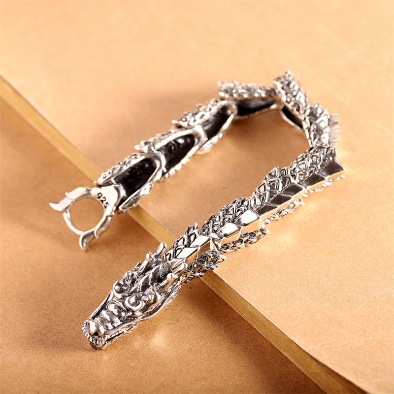 Bransoletka Buddha Stones 925 Srebro Sterling Smok Szczęście Sukces - image 1
