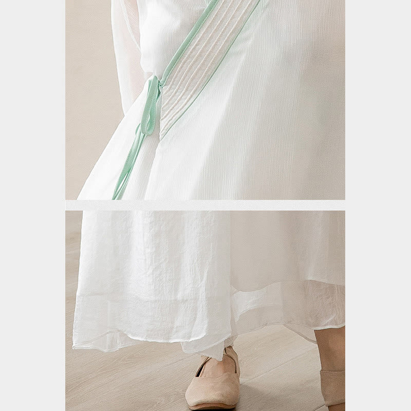 Buddha Stones Retro Modlitwa Zen Duchowa Medytacja Praktyka Szyfonowa Odzież Damska Zestaw - image 10