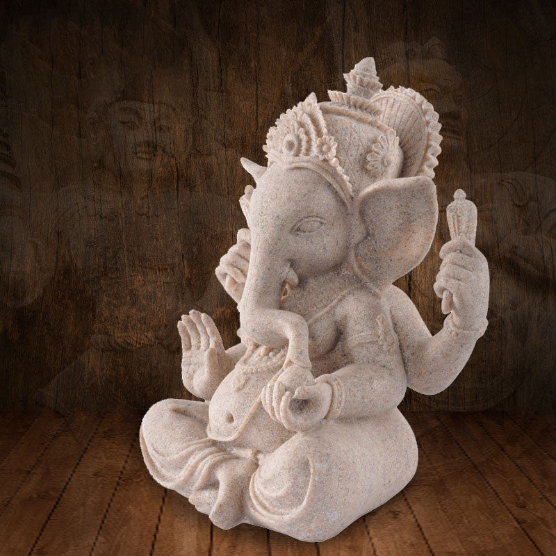 Buddha Stones Ganesh Ganpati Posąg Słonia Bogactwo Błogosławieństwo Dekoracja Domu - image 1