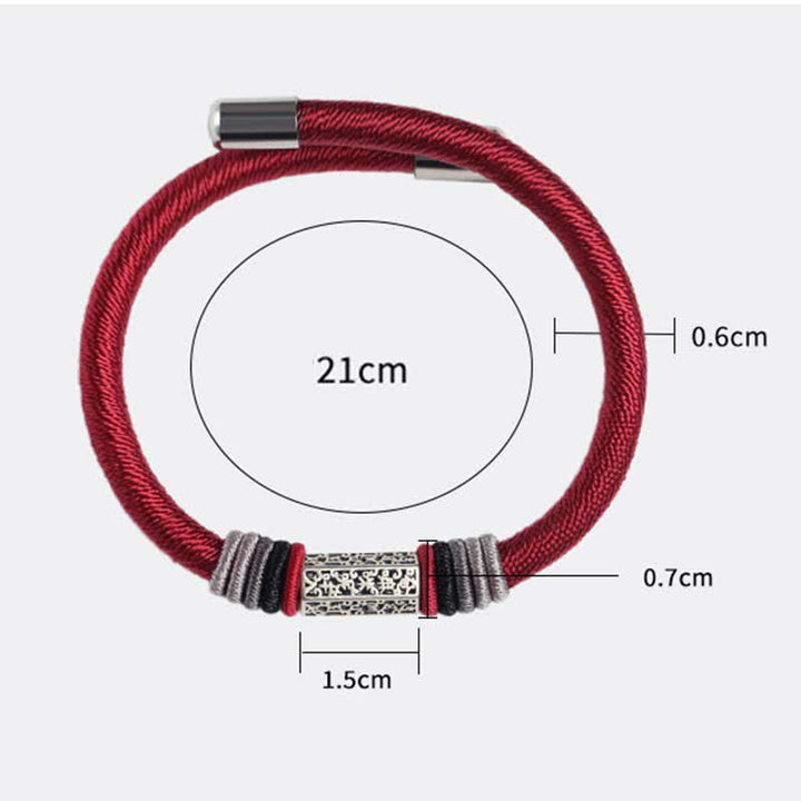 Bransoletka z Buddha Stones 925 ze srebra próby 925 Om Mani Padme Hum Peace Red String - image 9