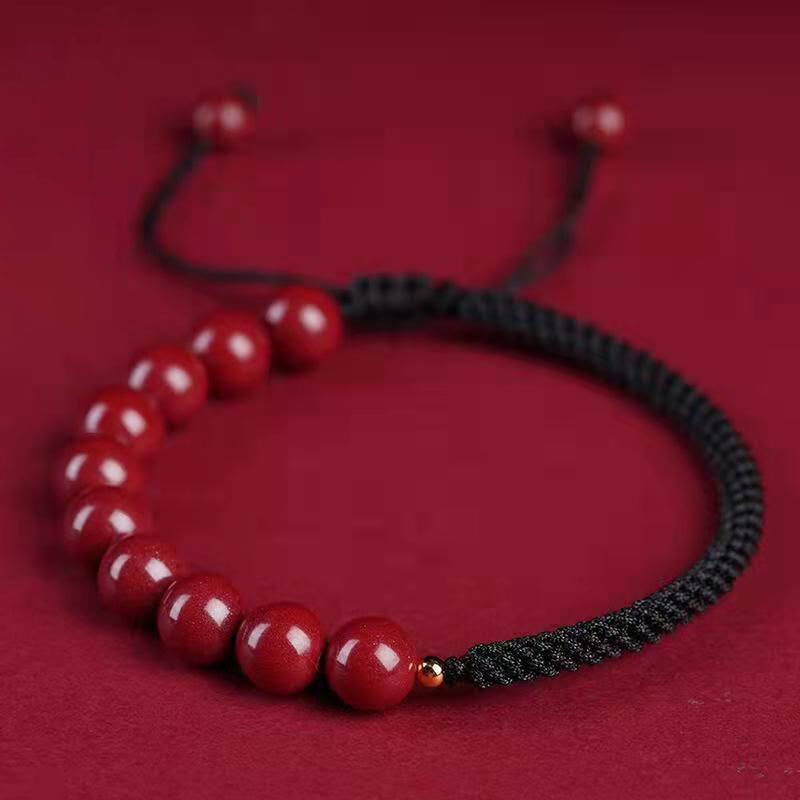 Buddha Stones Naturalna bransoletka z sznurka Cinnabar King Kong Knot Błogosławieństwo
