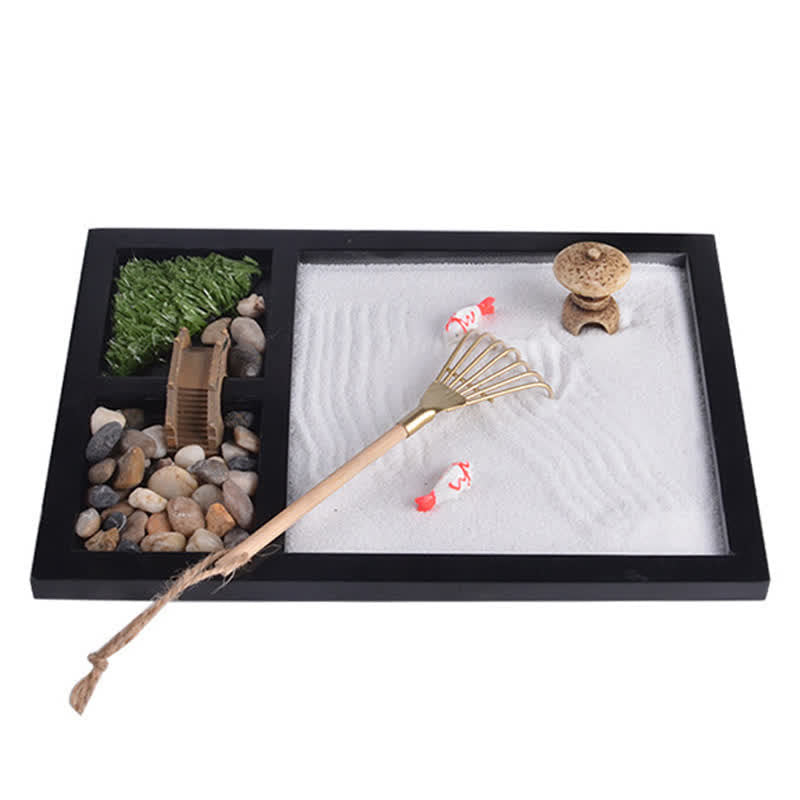 Buddha Stones Koi Mały Most Spokój Medytacja Ogród Zen Dekoracja