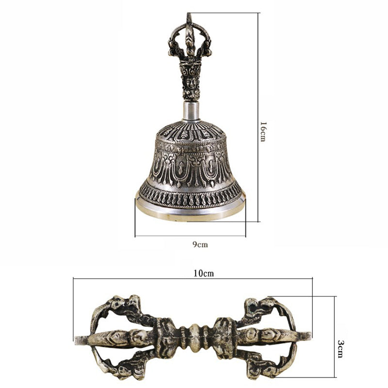 Buddha Stones Tybetański Dzwonek Medytacyjny i Wadżra Dorje Miedziany Zestaw Dekoracyjny - image 27