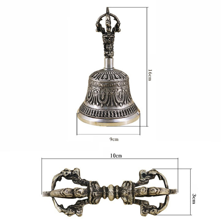 Buddha Stones Tybetański Dzwonek Medytacyjny i Wadżra Dorje Miedziany Zestaw Dekoracyjny - image 27