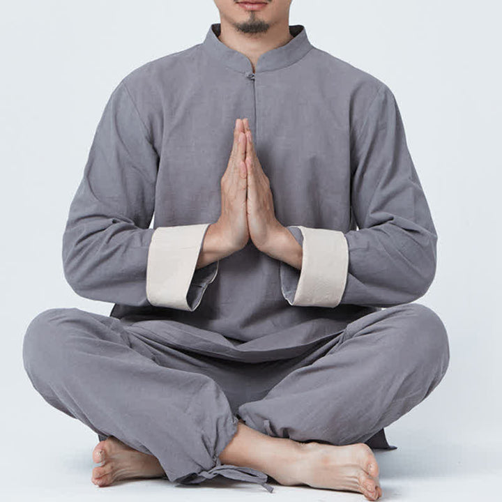 Buddha Stones Duchowa Zen Medytacja Joga Modlitwa Praktyka Bawełna Len Odzież Męska Zestaw